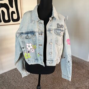 Barbie Light Blue Jean Jacket with Floral Accents
